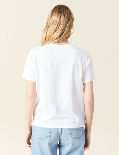 T-shirt manches courtes blanc femme