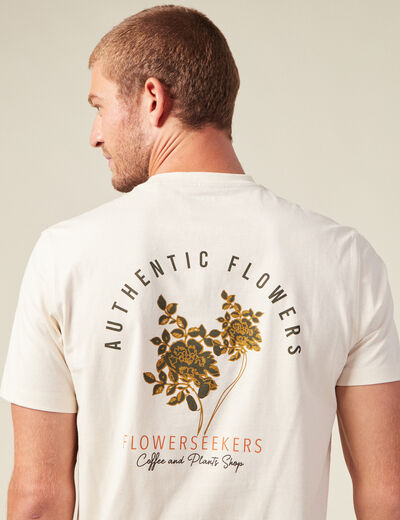 T-shirt manches courtes ecru homme