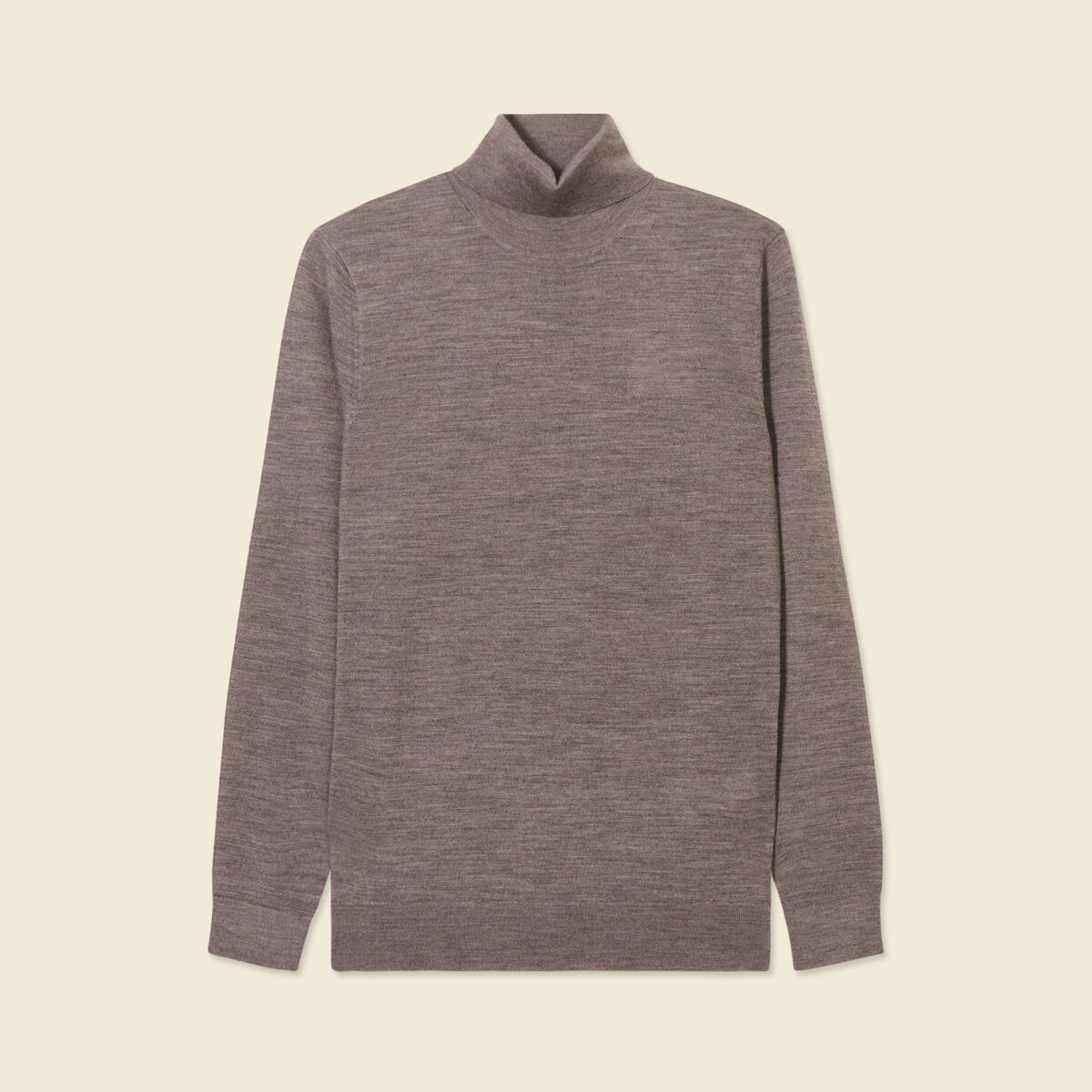 Pull 100% laine mérinos marron foncé homme