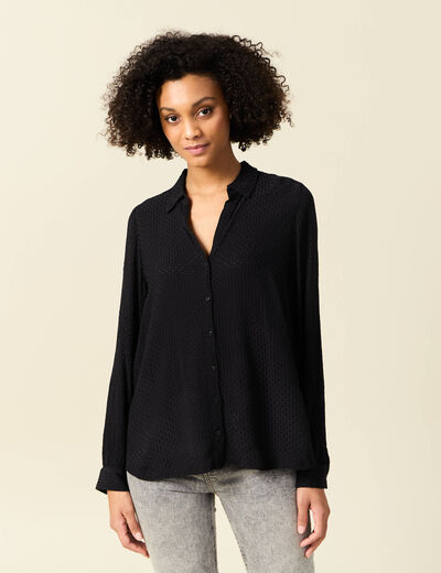 Chemise manches longues noir femme