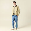 Blouson oversize court beige homme
