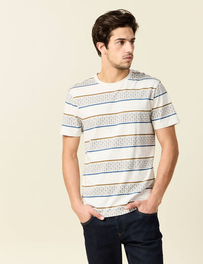 T-shirt manches courtes beige homme