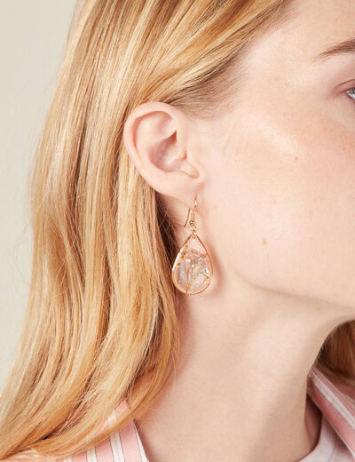 Boucles d'oreilles pendantes couleur or femme