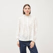 Chemise en coton manches longues ecru femme