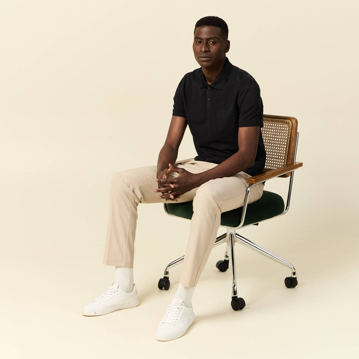 Polo manches courtes noir homme