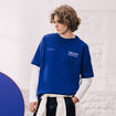 T-shirt ample en coton manches courtes bleu electrique homme