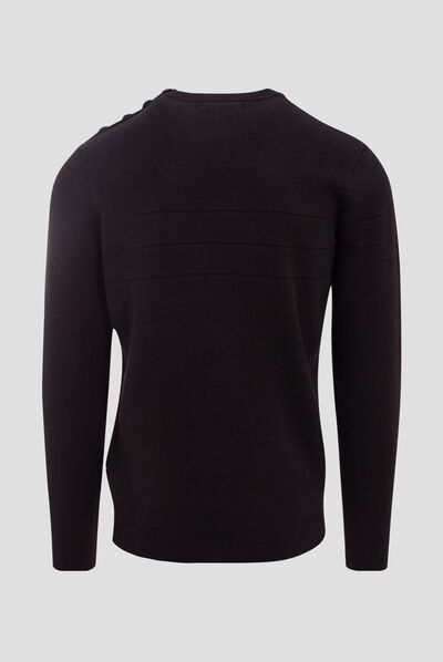 Pull manches longues noir homme