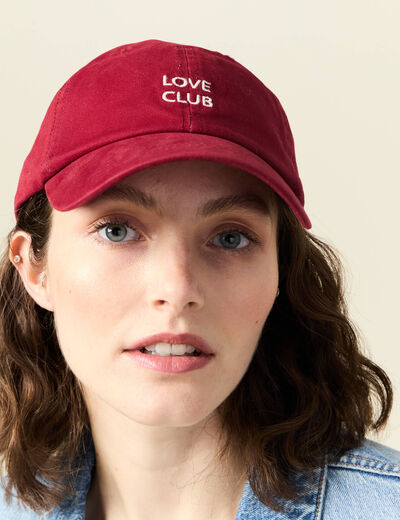 Casquette brodée prune femme