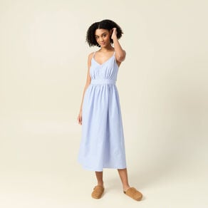 robe longue trapeze bleu ciel femme Robe longue trapèze bleu ciel femme