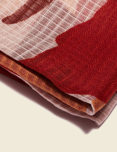 Foulard marron cognac femme