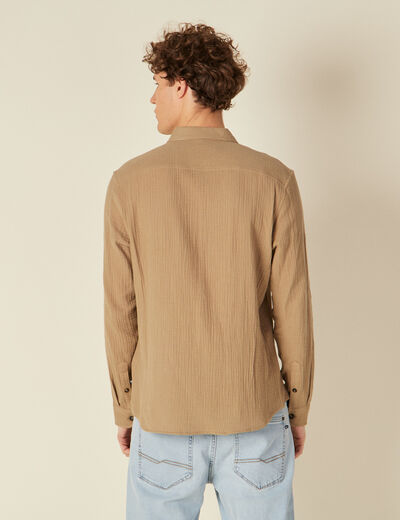 Chemise manches longues vert kaki homme