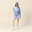 Robe patineuse courte manches longues bleu femme