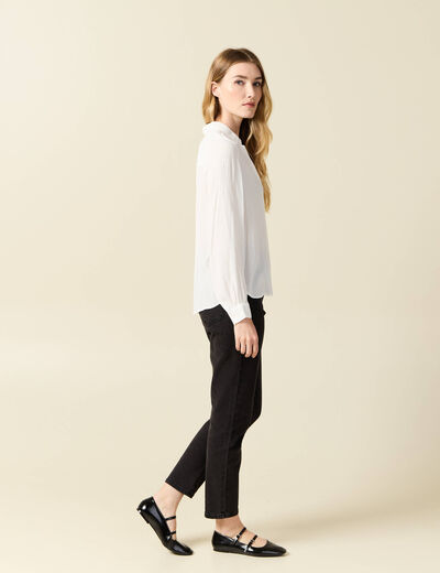 Chemise manches longues ecru femme