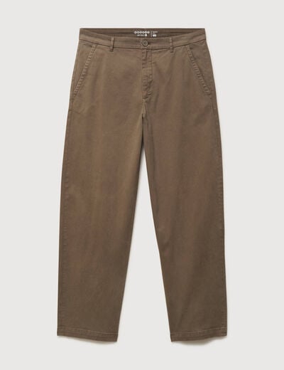 Pantalon coupe large taupe homme