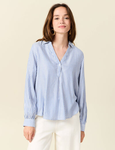 Blouse manches longues ecru femme