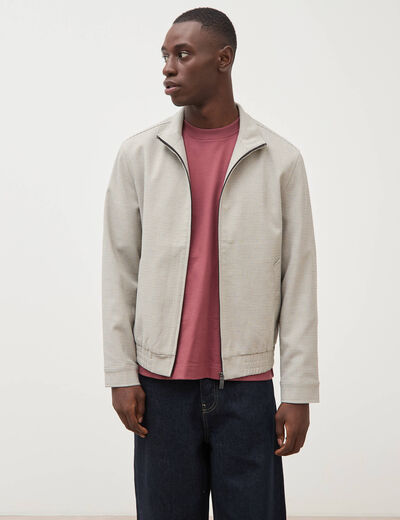 Blouson col montant manches longues gris homme