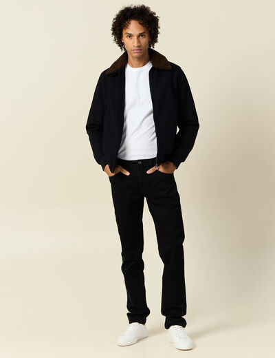 Jeans straight 5 poches denim noir homme