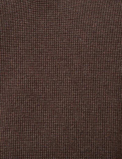 Pull droit col polo manches longues marron homme