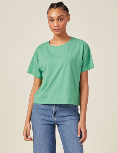 T-shirt manches courtes vert femme