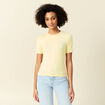 T-shirt manches courtes jaune pastel femme