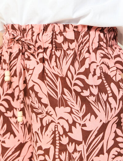 Short droit marron foncé femme