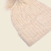 Bonnet avec pompon marron clair femme