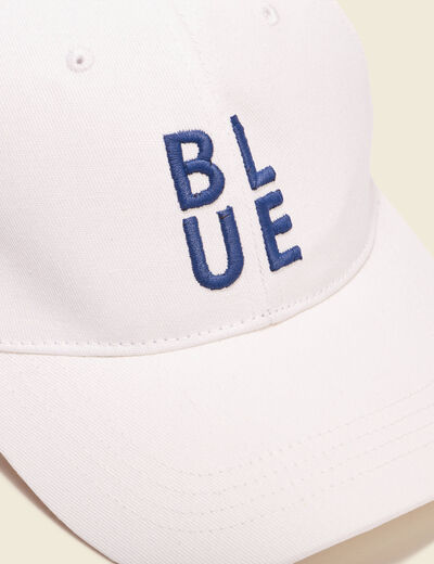 Casquette brodée ecru homme