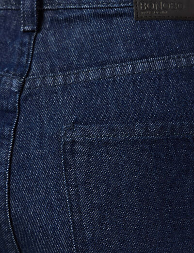 Jeans large 7/8ème denim brut rinse femme