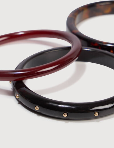Lot de 3 bracelets marron femme