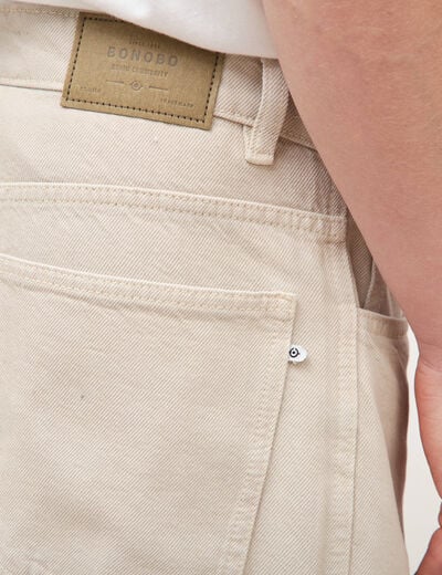 Jeans large 5 poches longueur 32 beige homme