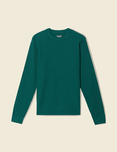 Pull éco-responsable vert canard homme