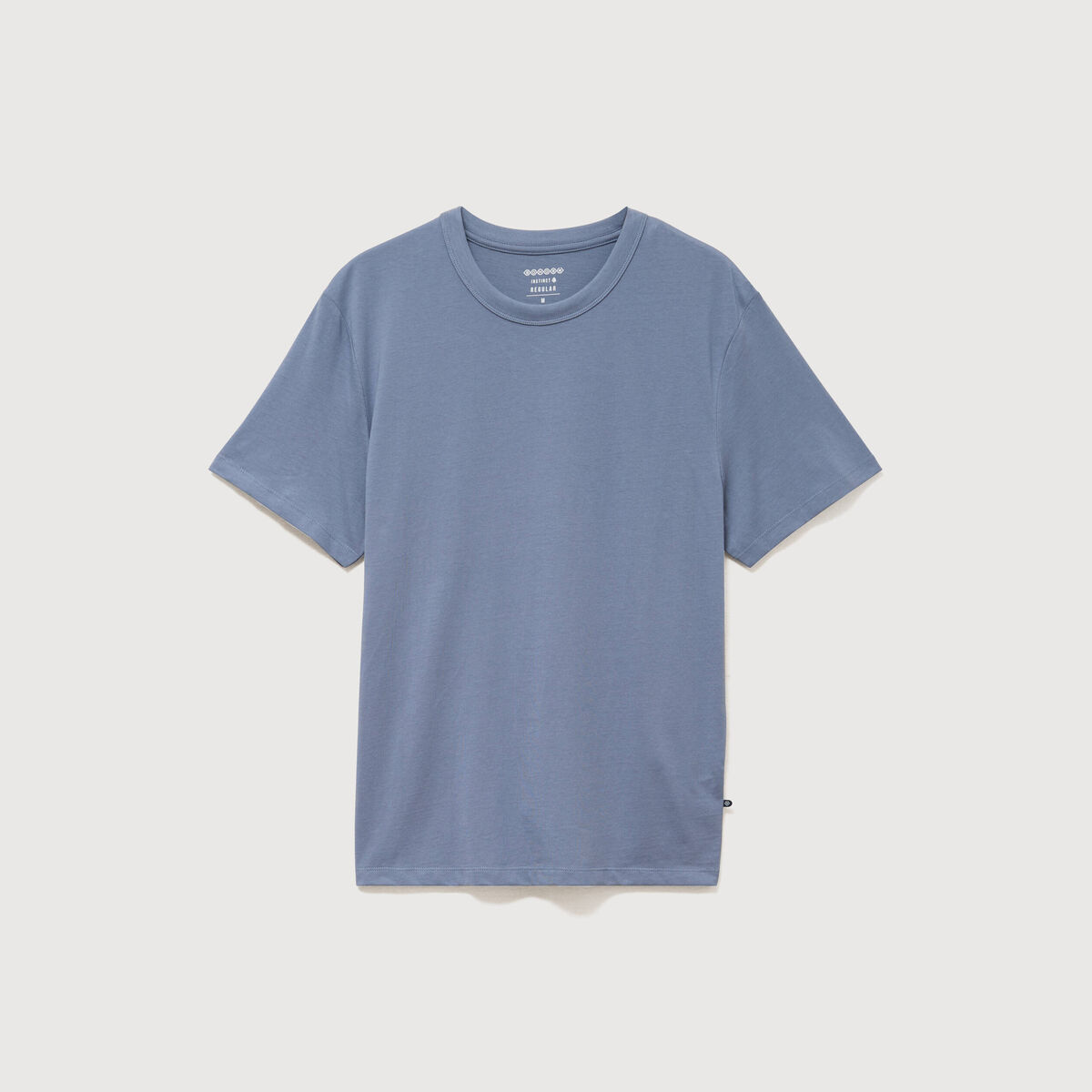 T-shirt en coton manches courtes bleu gris homme