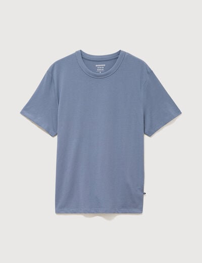 T-shirt en coton manches courtes bleu gris homme