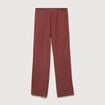Pantalon large taille standard fluide marron cognac femme