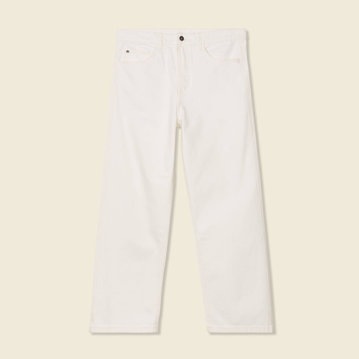 Jeans loose 5 poches denim blanc homme