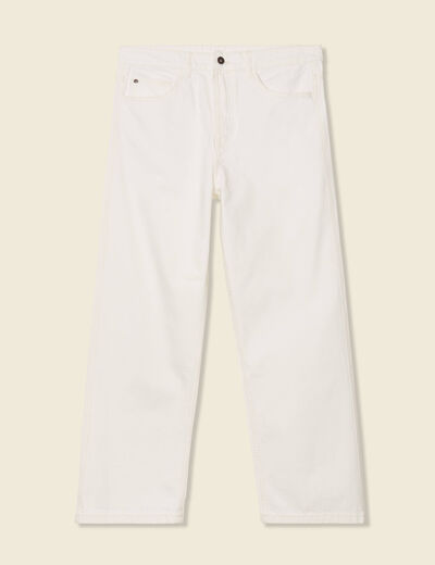 Jeans loose 5 poches denim blanc homme