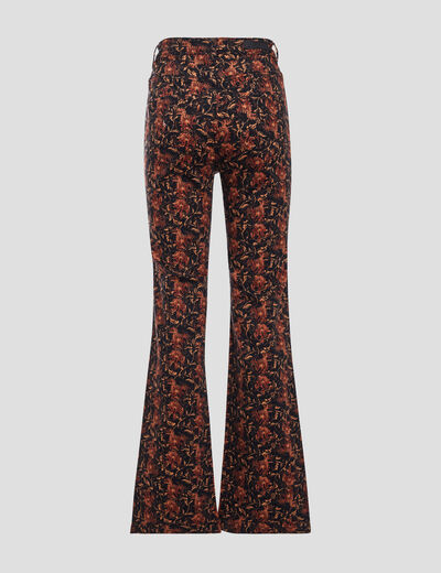 Pantalon bootcut taille haute noir femme