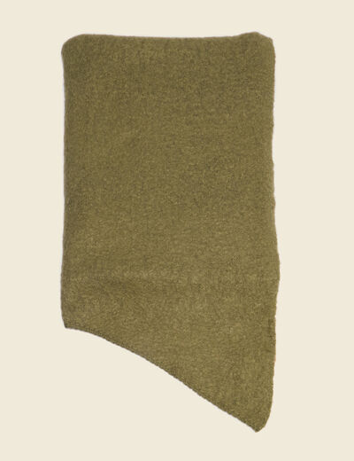 &Eacute;charpe maille duveteuse vert kaki femme
