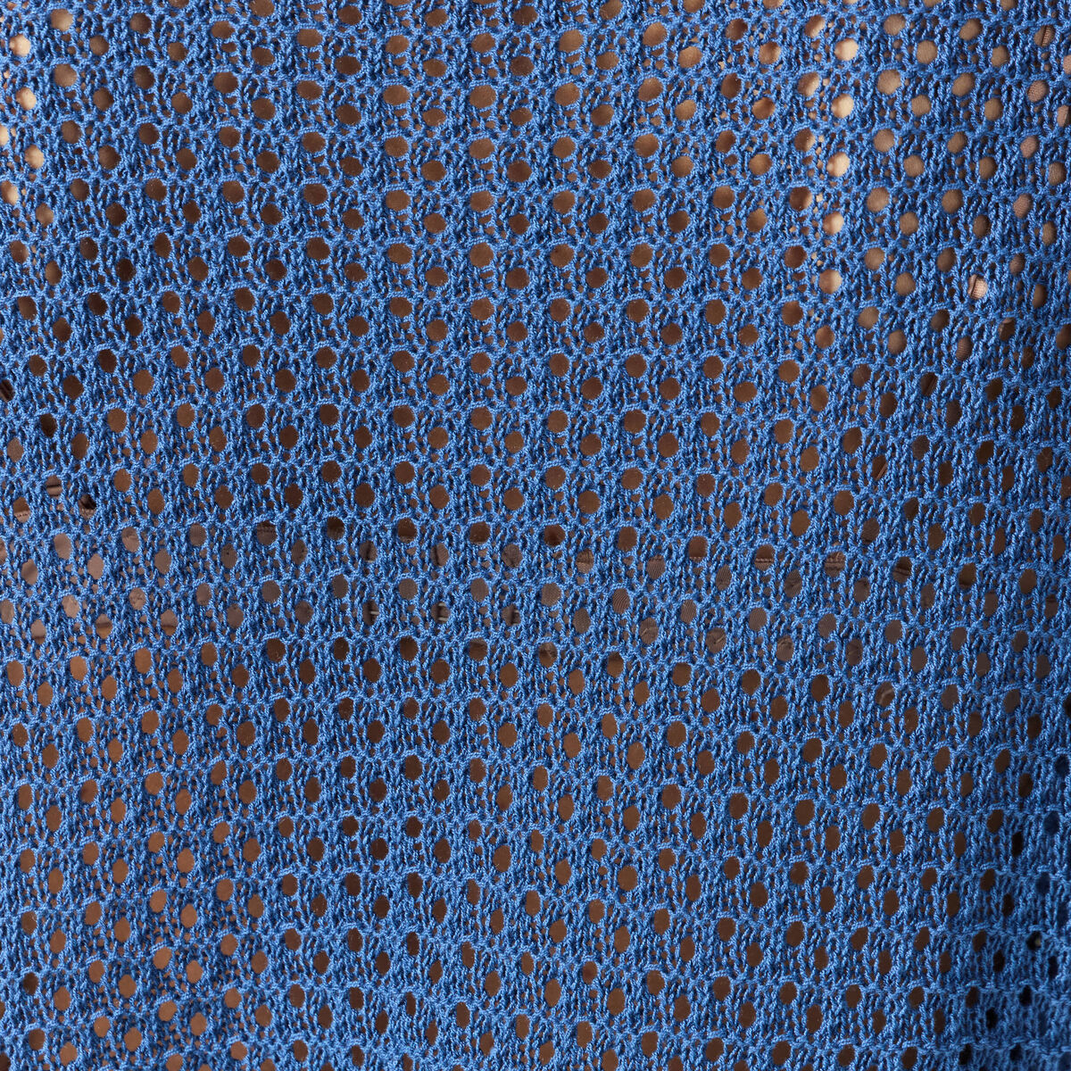Pull ajour&eacute; col v manches 3/4 bleu marine femme
