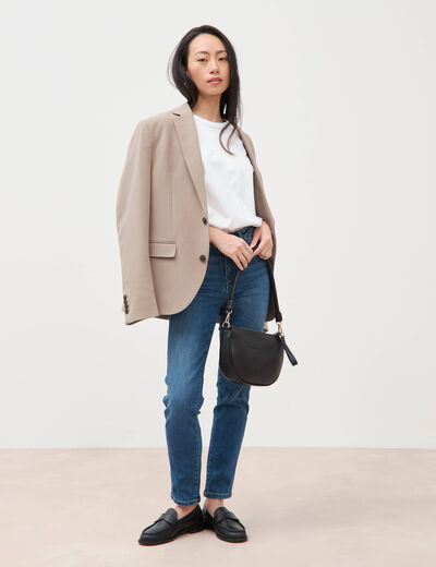 Jeans slim taille haute 7/8&egrave;me denim stone femme