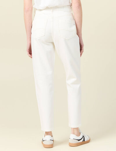 Jeans mom 7/8ème denim blanc femme