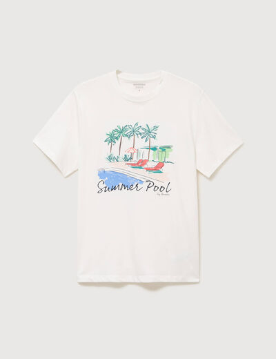 T-shirt en coton ecru homme