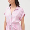 Robe longue &eacute;vas&eacute;e ceintur&eacute;e rose femme