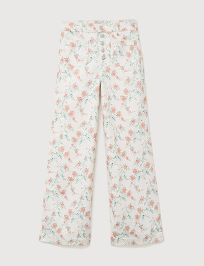 Pantalon boot cut flare taille haute blanc femme