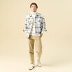 Surchemise oversize courte doubl&eacute;e gris homme