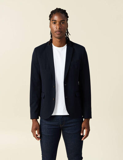 Veste blazer cintrée bleu marine homme