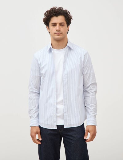 Chemise col classique manches longues gris fonc&eacute; homme