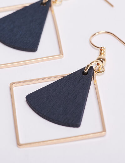 Boucles d'oreilles pendantes bleu marine femme