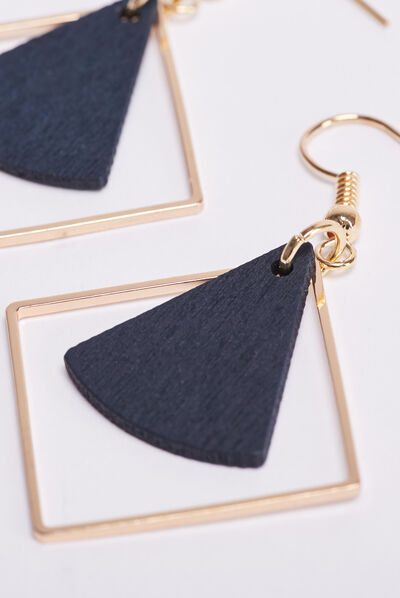 Boucles d'oreilles pendantes bleu marine femme