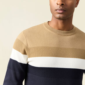 Pull manches longues bleu marine homme